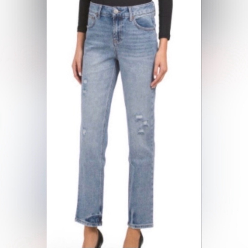 1822 Denim High Rise Ankle Light Blue Straight Leg Jeans size 6 / 28